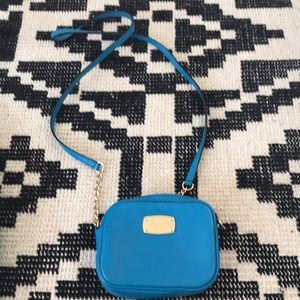 Blue leather Michael Kors Hamilton Crossbody